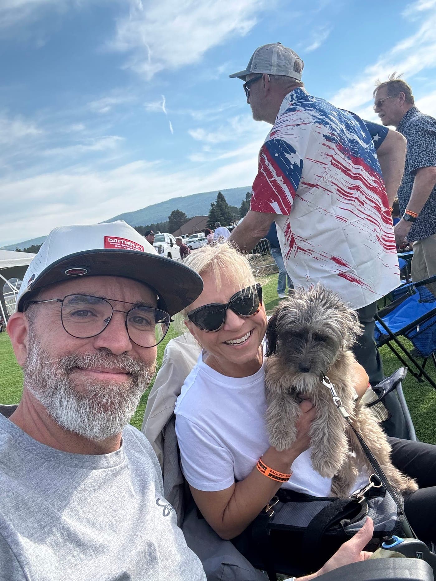 Terry and Robin with Ruby Sue in Angel Fire, New Mexico