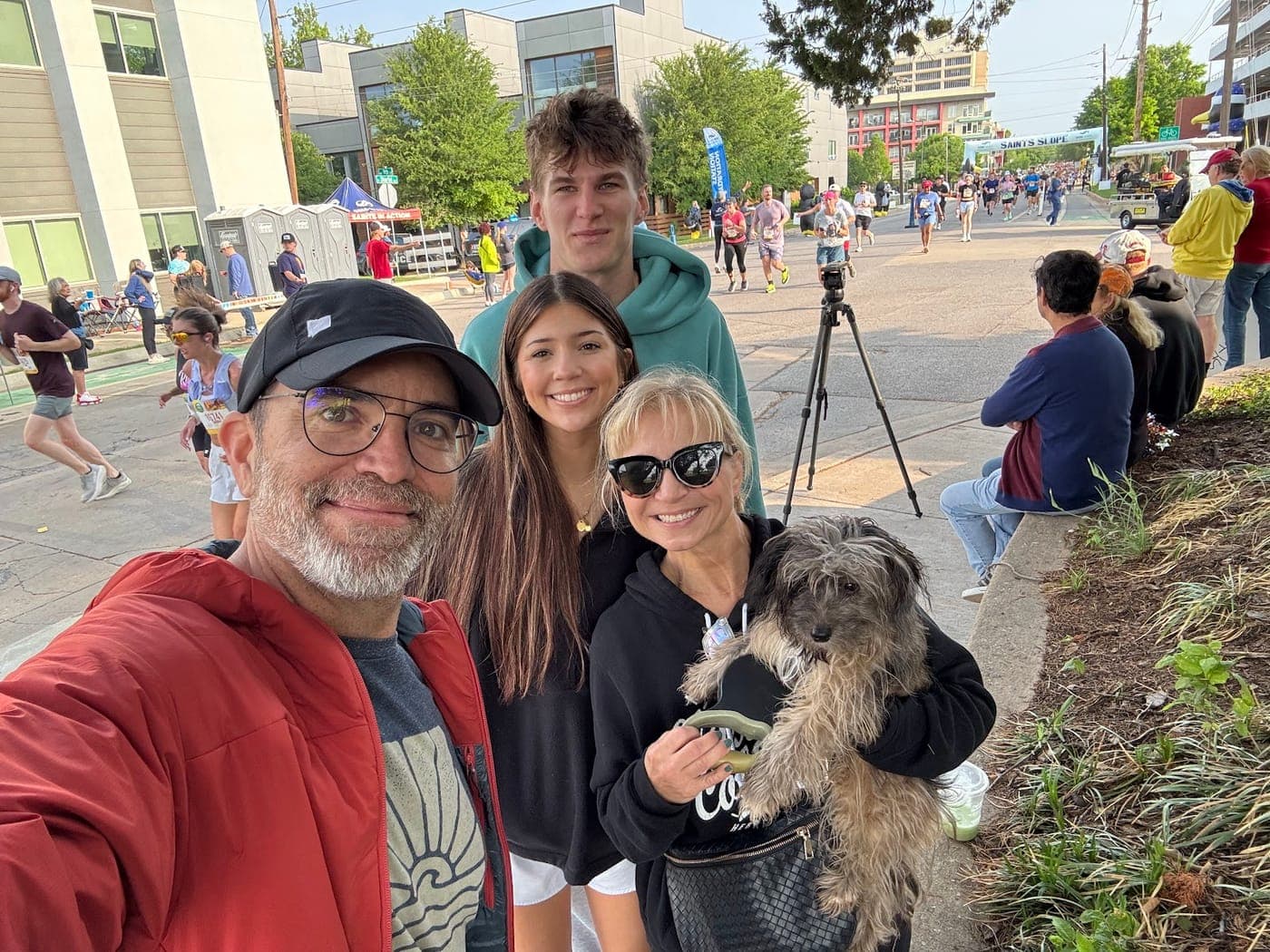 Watching Reia and Riley at the Oklahoma City Memorial Marathon