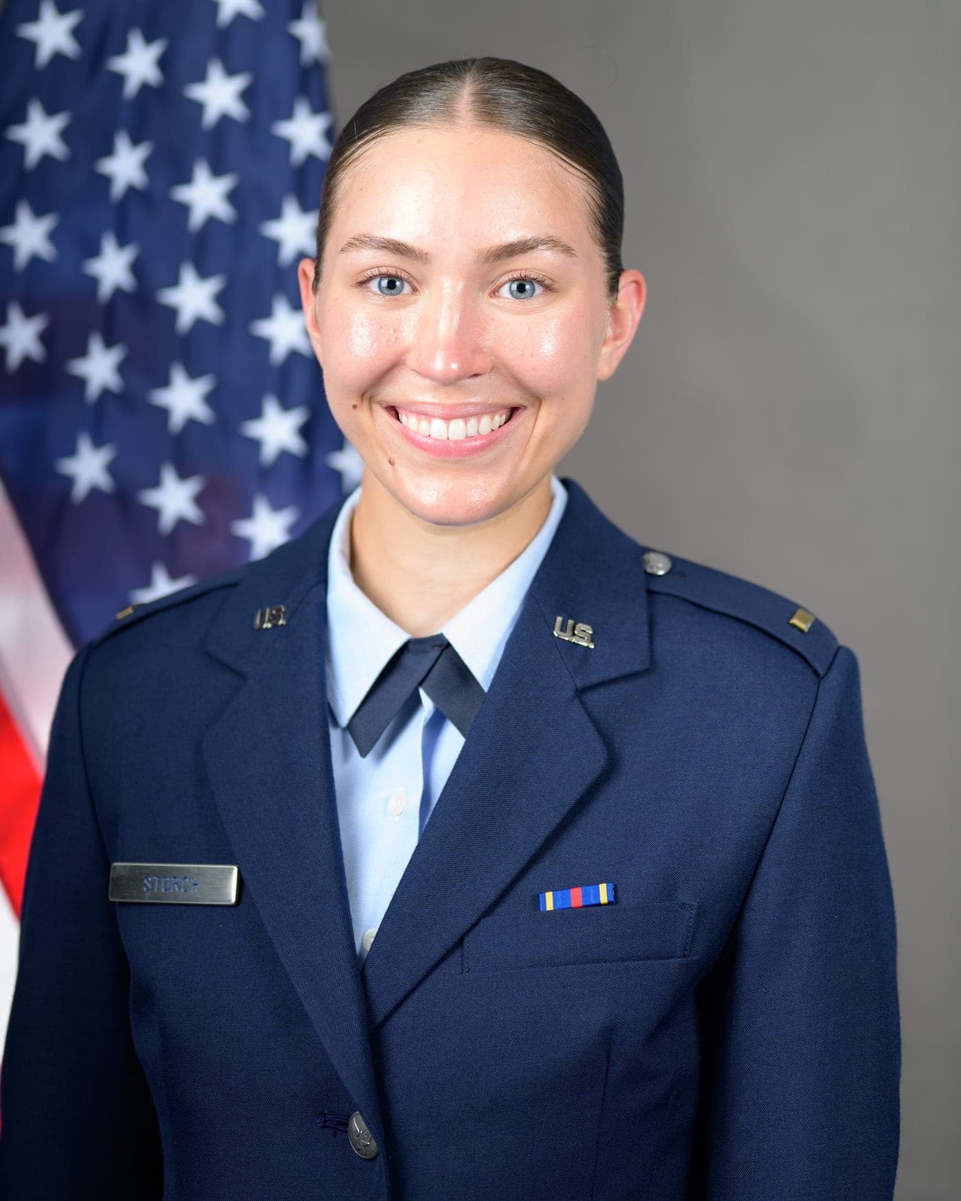 Reia in her U.S. Air Force officer service dress