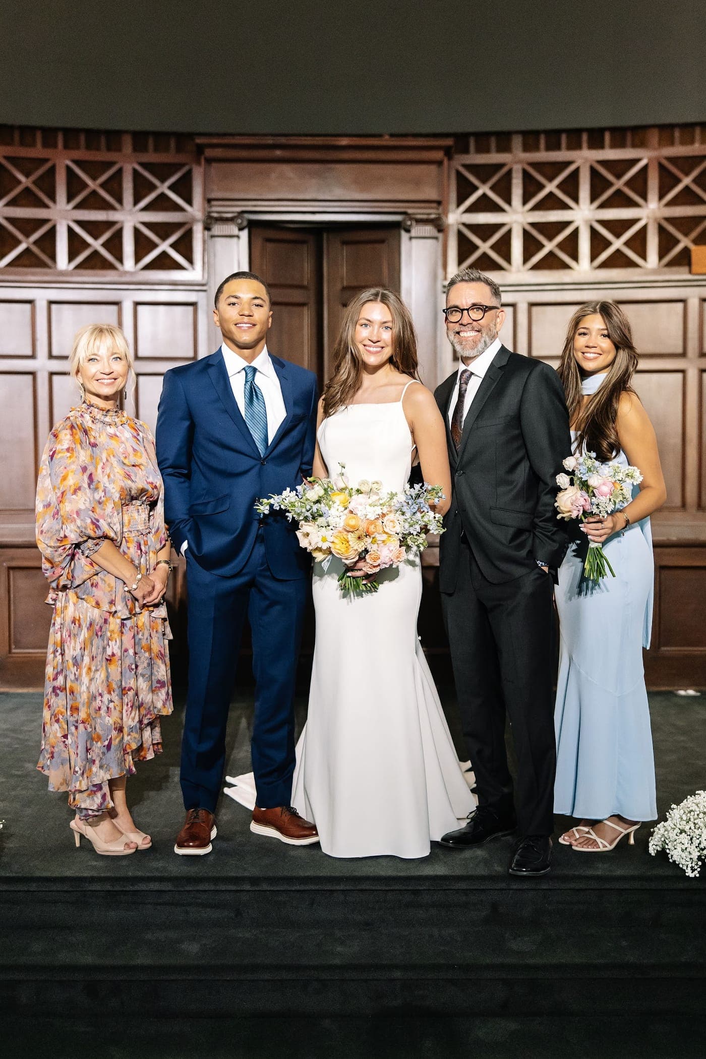 Family portrait on the wedding day